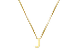 9ct Yellow Gold Plain Single Initial J Necklace