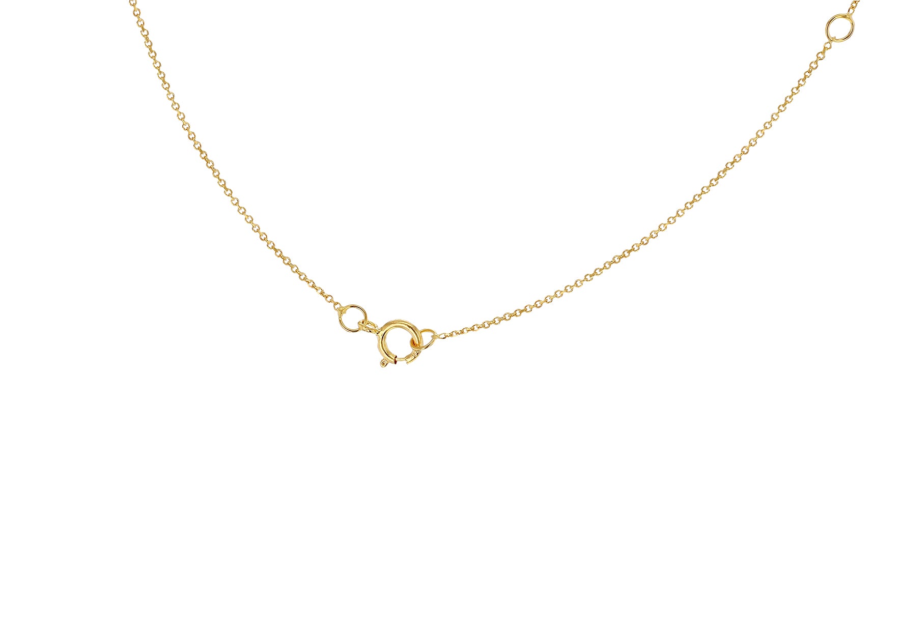 9ct Yellow Gold Plain Single Initial M Necklace