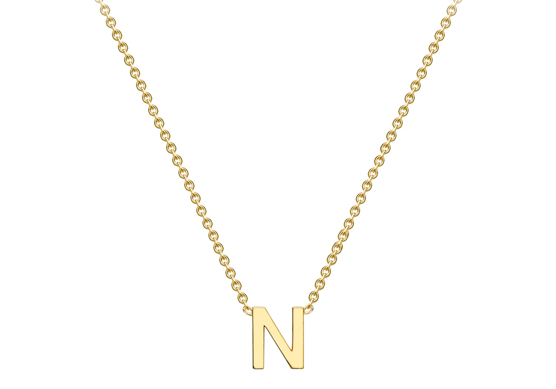 Letter N Block Alphabet Initial Heart Pendant Necklace Sterling Silver  Engraved - Walmart.com