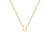 9ct Yellow Gold Plain Single Initial U Necklace