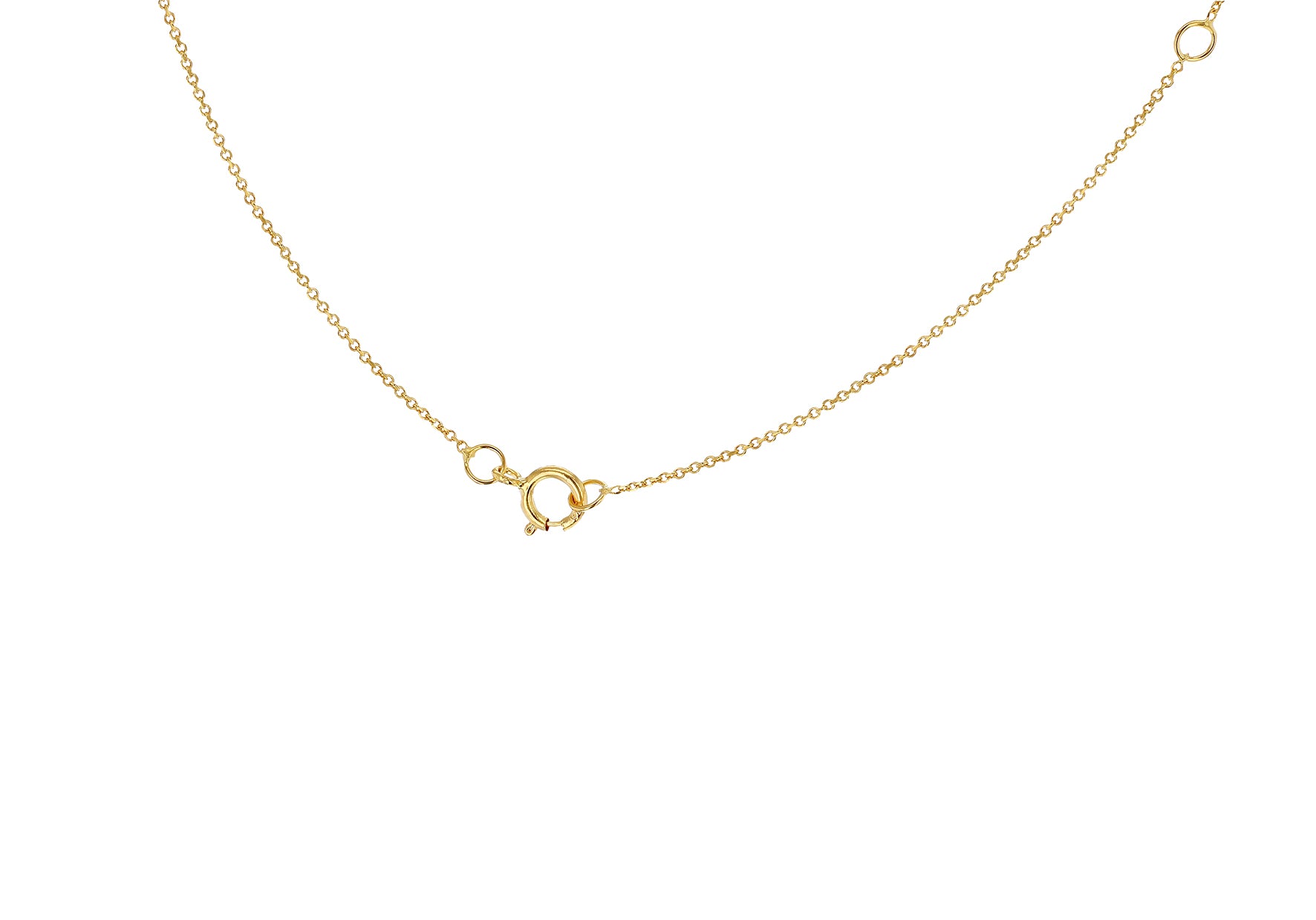 9ct Yellow Gold Plain Single Initial V Necklace