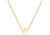 9ct Yellow Gold Plain Single Initial W Necklace