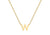 9ct Yellow Gold Plain Single Initial W Necklace