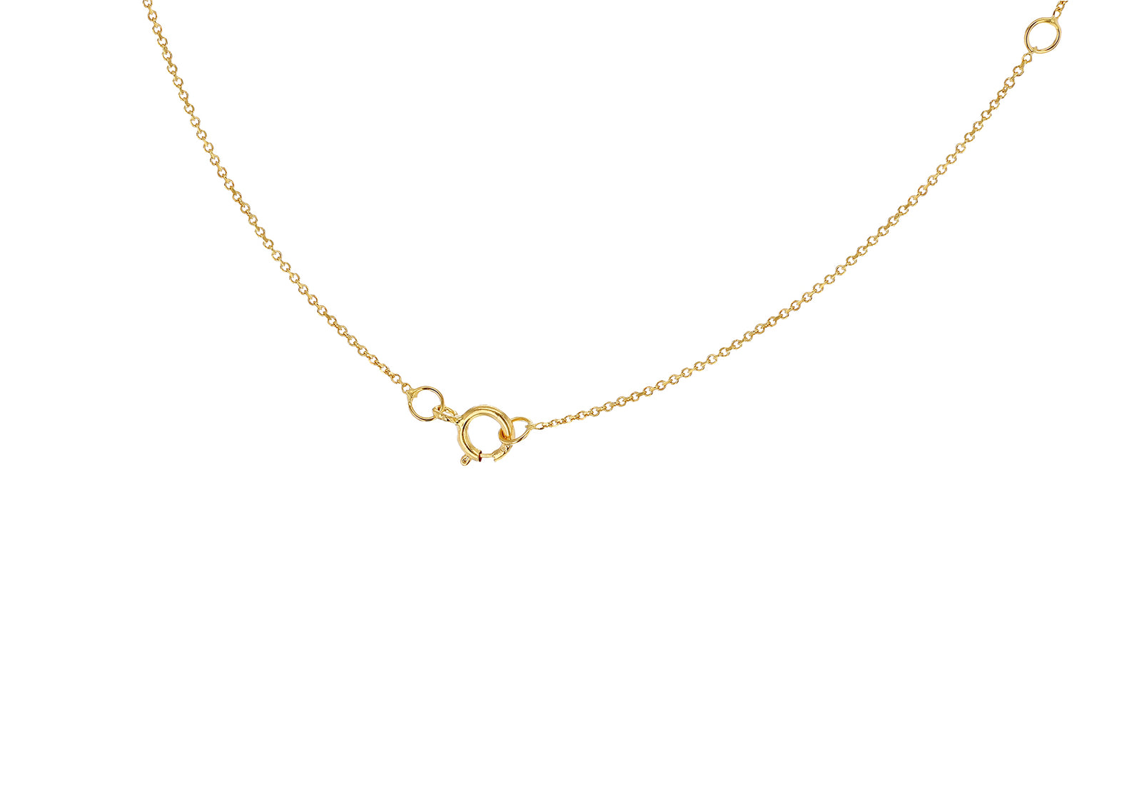 9ct Yellow Gold Plain Single Initial X Necklace