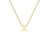 9ct Yellow Gold Plain Single Initial X Necklace