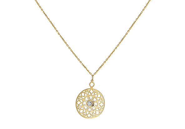 Sun Dance Inspired Gold Cut Out Pendant