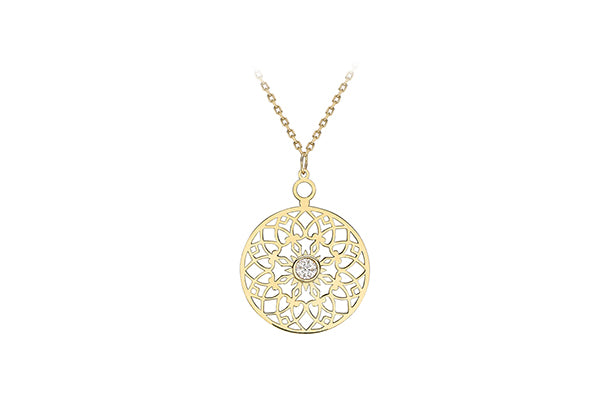 Sun Dance Inspired Gold Cut Out Pendant