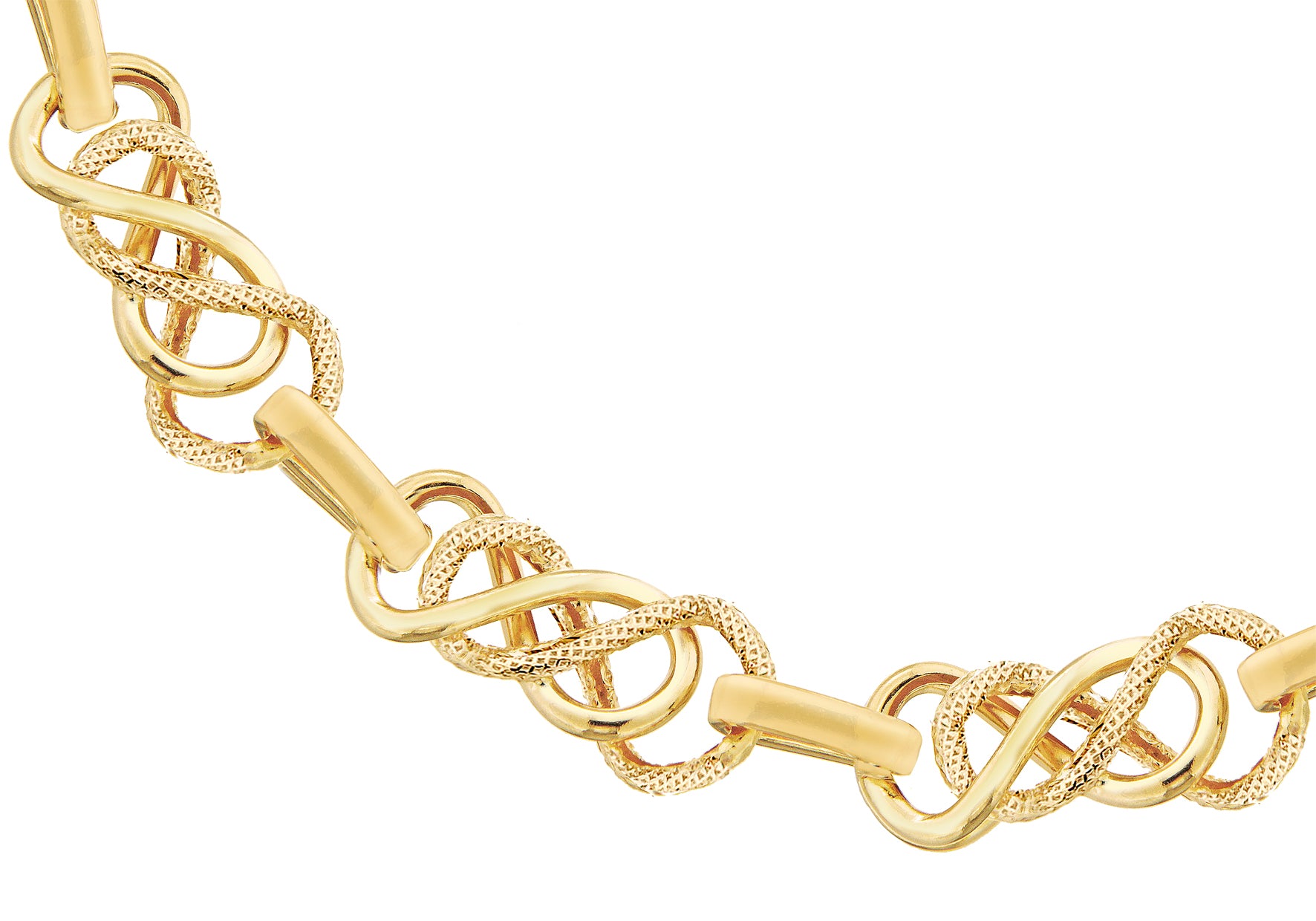 9ct Gold Textured Celtic Link Bracelet