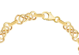 9ct Gold Textured Celtic Link Bracelet