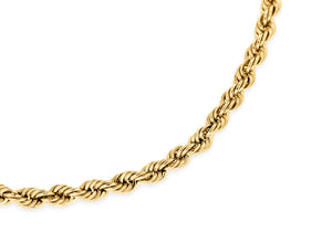 9ct Yellow Gold Hollow Rope Chain Bracelet