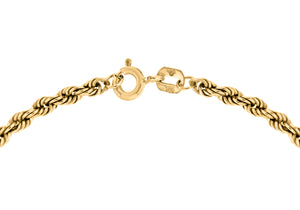 9ct Yellow Gold Hollow Rope Chain Bracelet