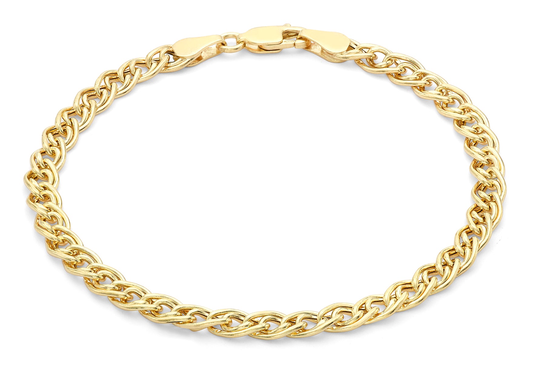 9ct Yellow Gold Double Hollow Link Bracelet