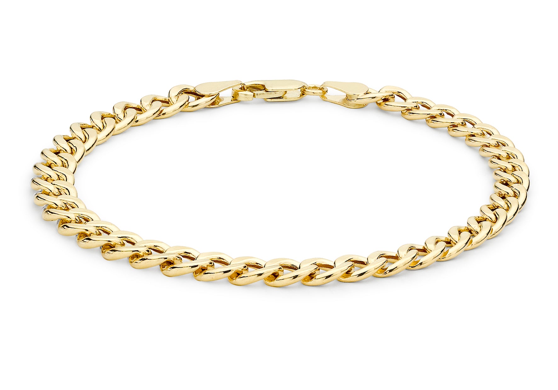 9ct Yellow Gold Oval Curb Bracelet