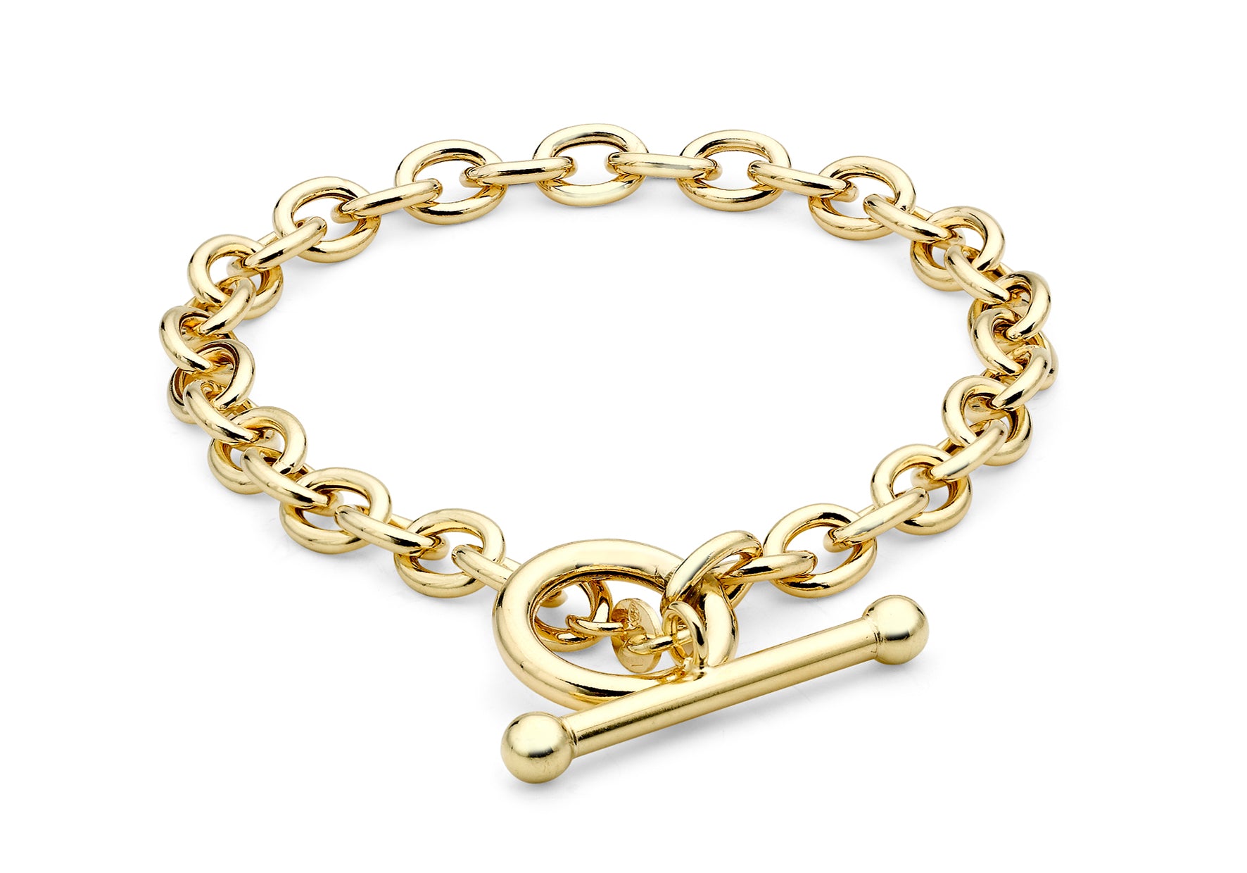 9ct Yellow Gold Oval Belcher T-bar Chain