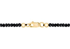 Black Spinel Hanging Hamsa Blue Topaz and Diamond Gold Bracelet