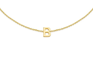 9ct Yellow Gold Plain Single B Initial Bracelet