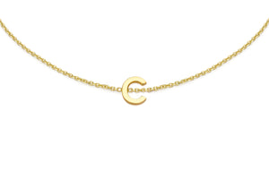 9ct Yellow Gold Plain Single C Initial Bracelet