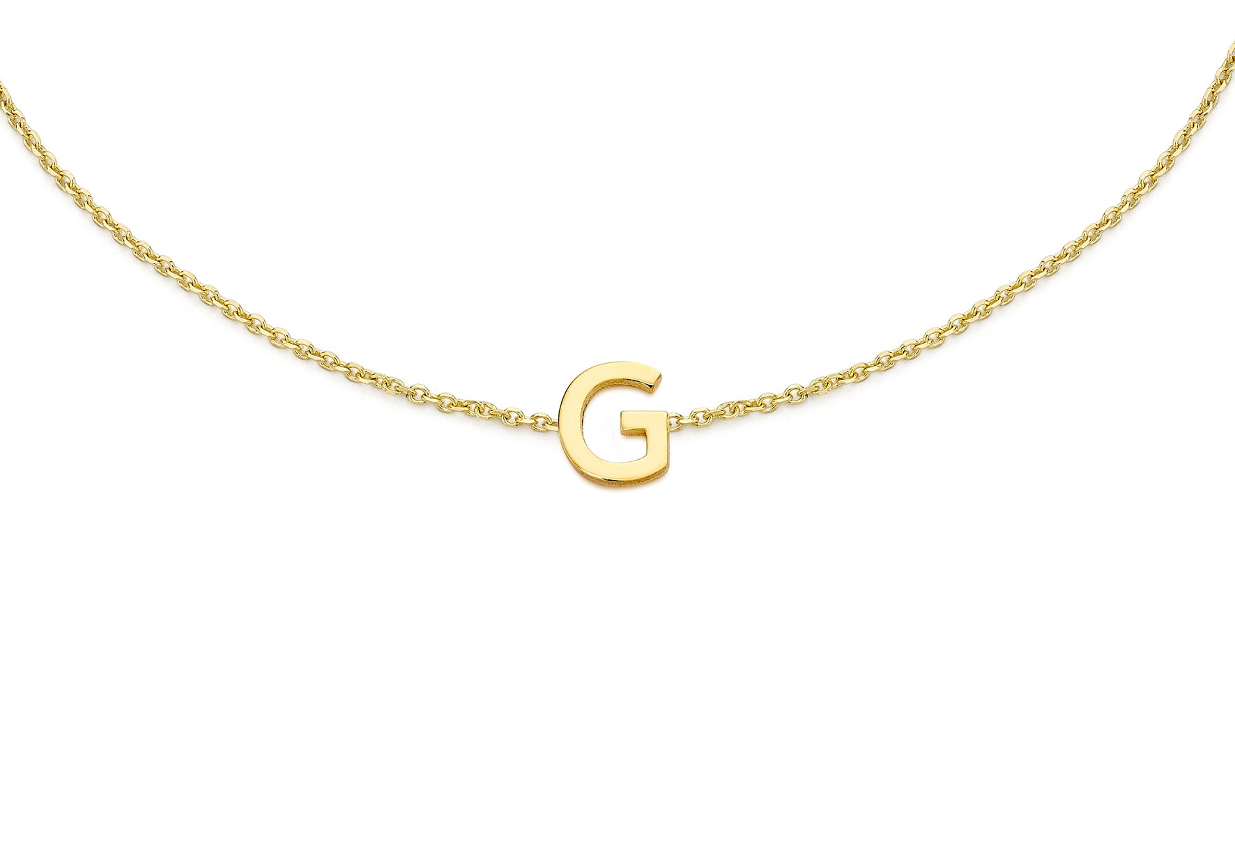 9ct Yellow Gold Plain Single G Initial Bracelet