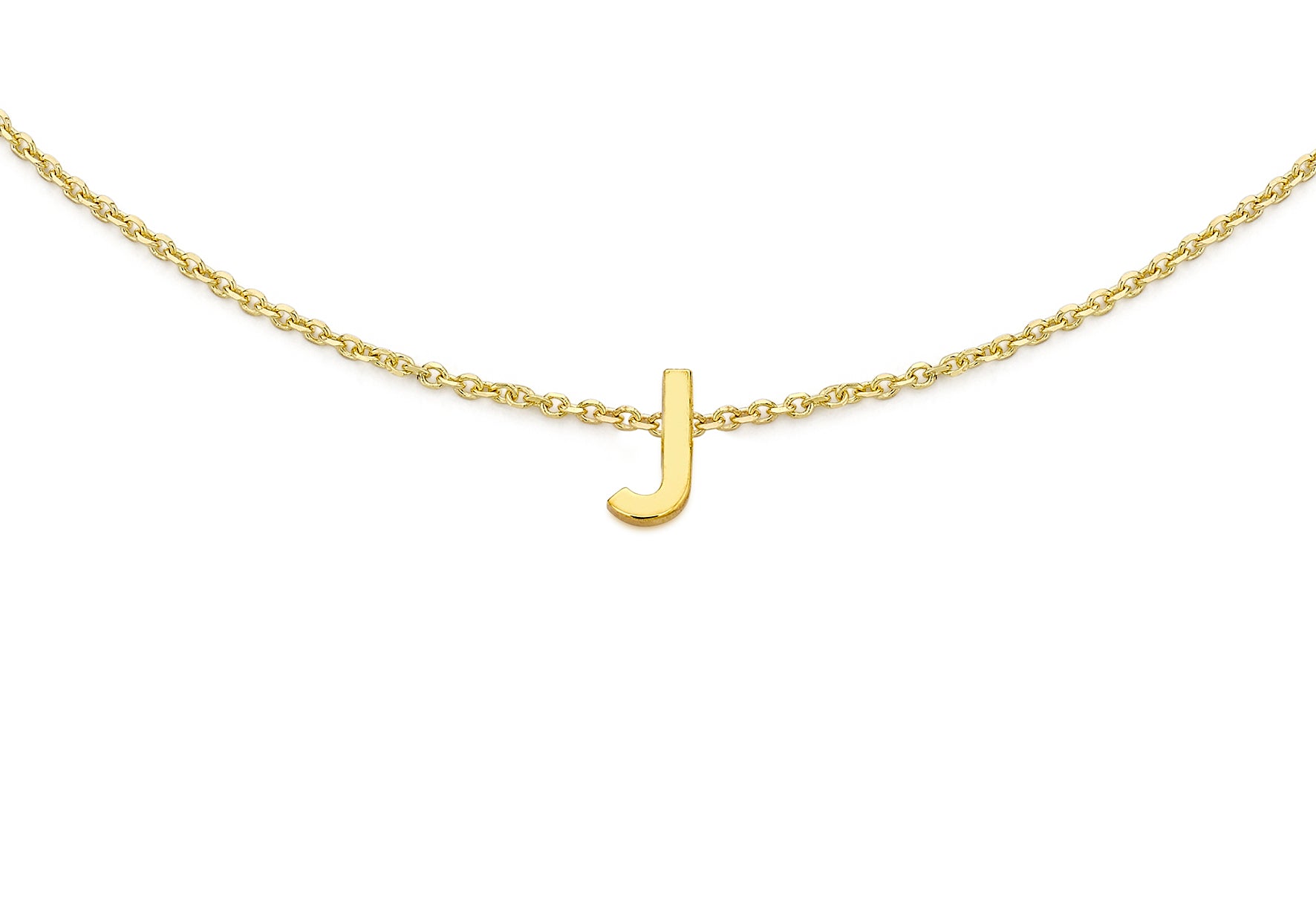 9ct Yellow Gold Plain Single J Initial Bracelet