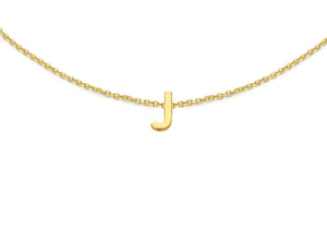 9ct Yellow Gold Plain Single J Initial Bracelet