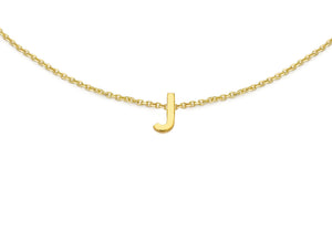 9ct Yellow Gold Plain Single J Initial Bracelet