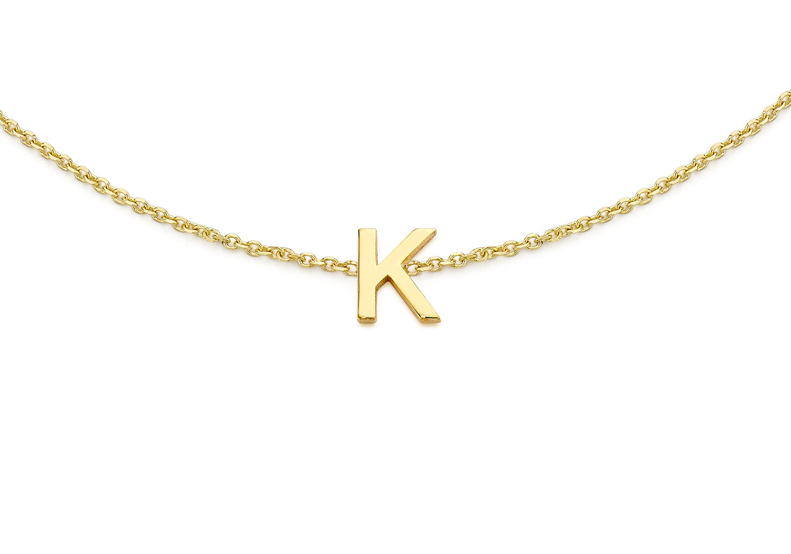 9ct Yellow Gold Plain Single K Initial Bracelet