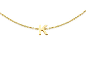 9ct Yellow Gold Plain Single K Initial Bracelet