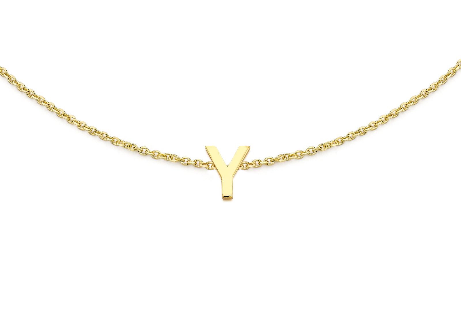 9ct Yellow Gold Plain Single Y Initial Bracelet