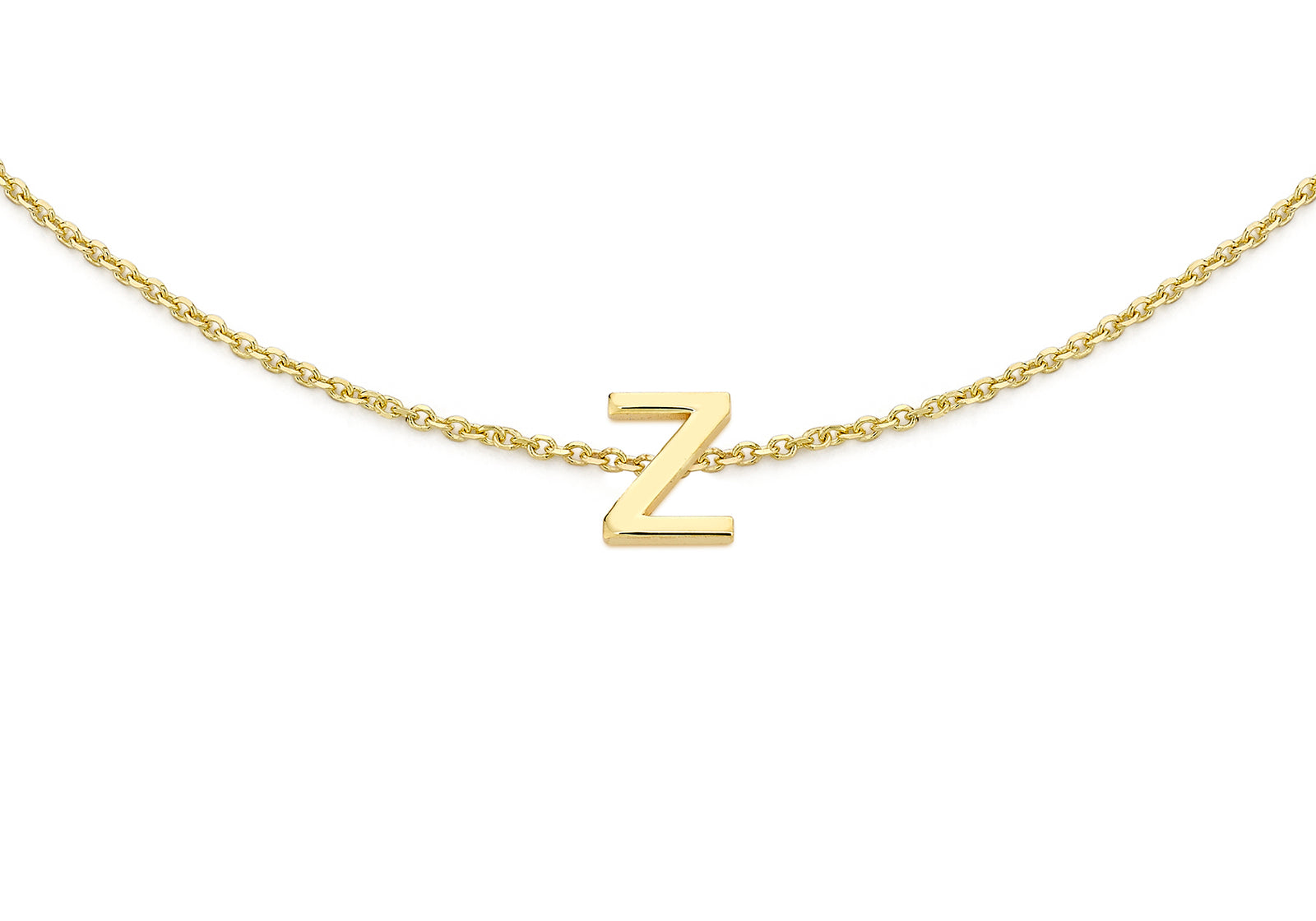 9ct Yellow Gold Plain Single Z Initial Bracelet