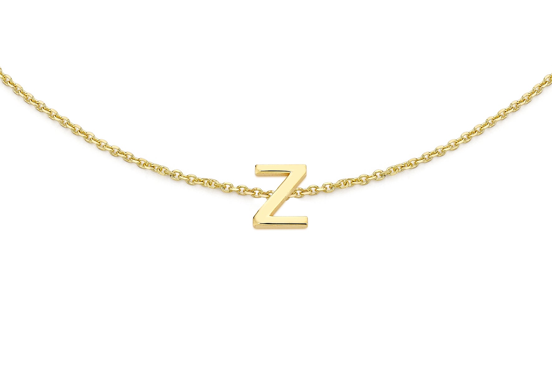 9ct Yellow Gold Plain Single Z Initial Bracelet