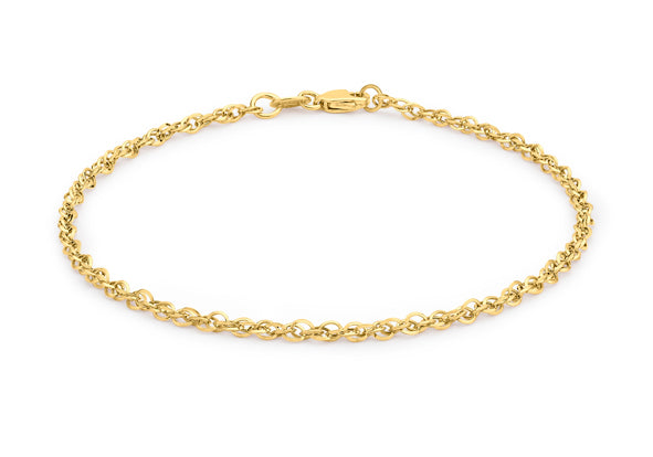 9ct Yellow Gold Fine Chain Bracelet