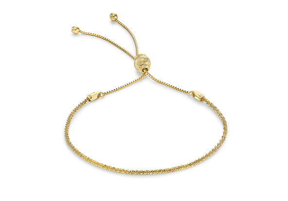 9ct Yellow Gold Diamond Cut Adjustable Bracelet