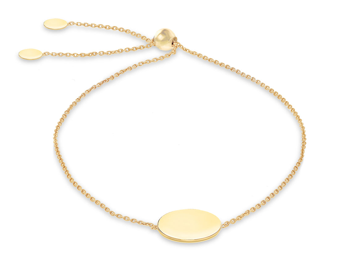 9ct Yellow Gold Disc bracelet