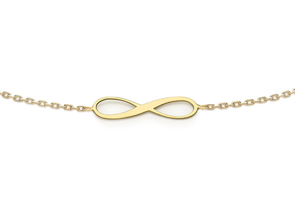9ct Yellow Gold Infinity Bracelet