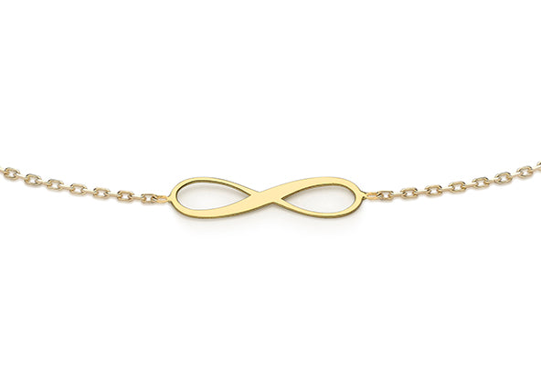 9ct Yellow Gold Infinity Bracelet