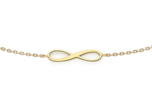 9ct Yellow Gold Infinity Bracelet