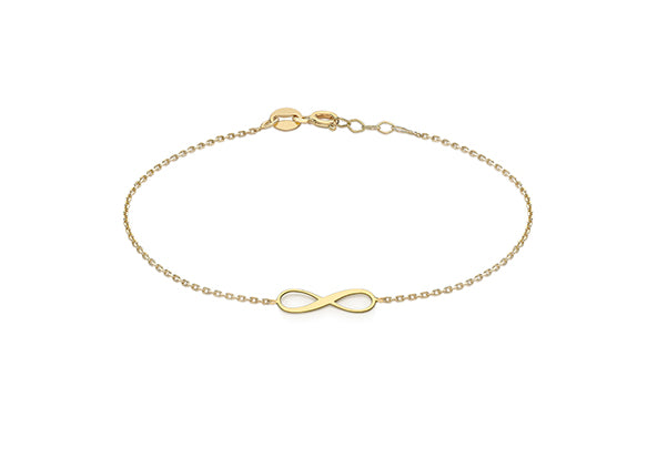 9ct Yellow Gold Infinity Bracelet