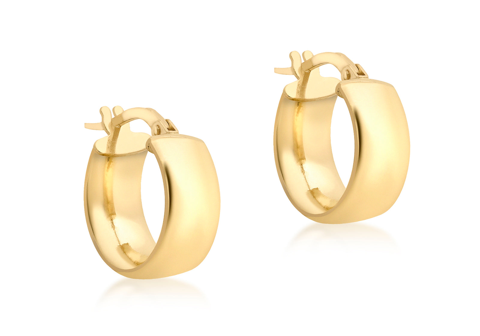 9ct Gold Chunky Wide Creole Earrings