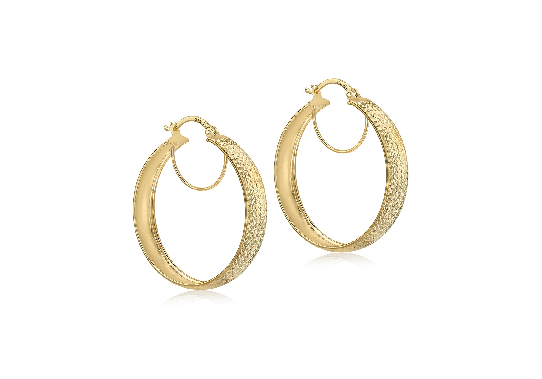 Large 9ct hotsell gold hoop earrings