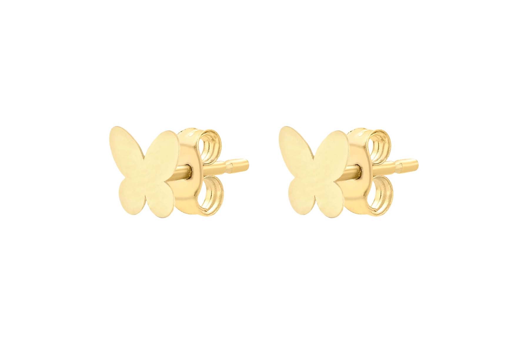9ct Yellow Gold Butterfly Stud Earring