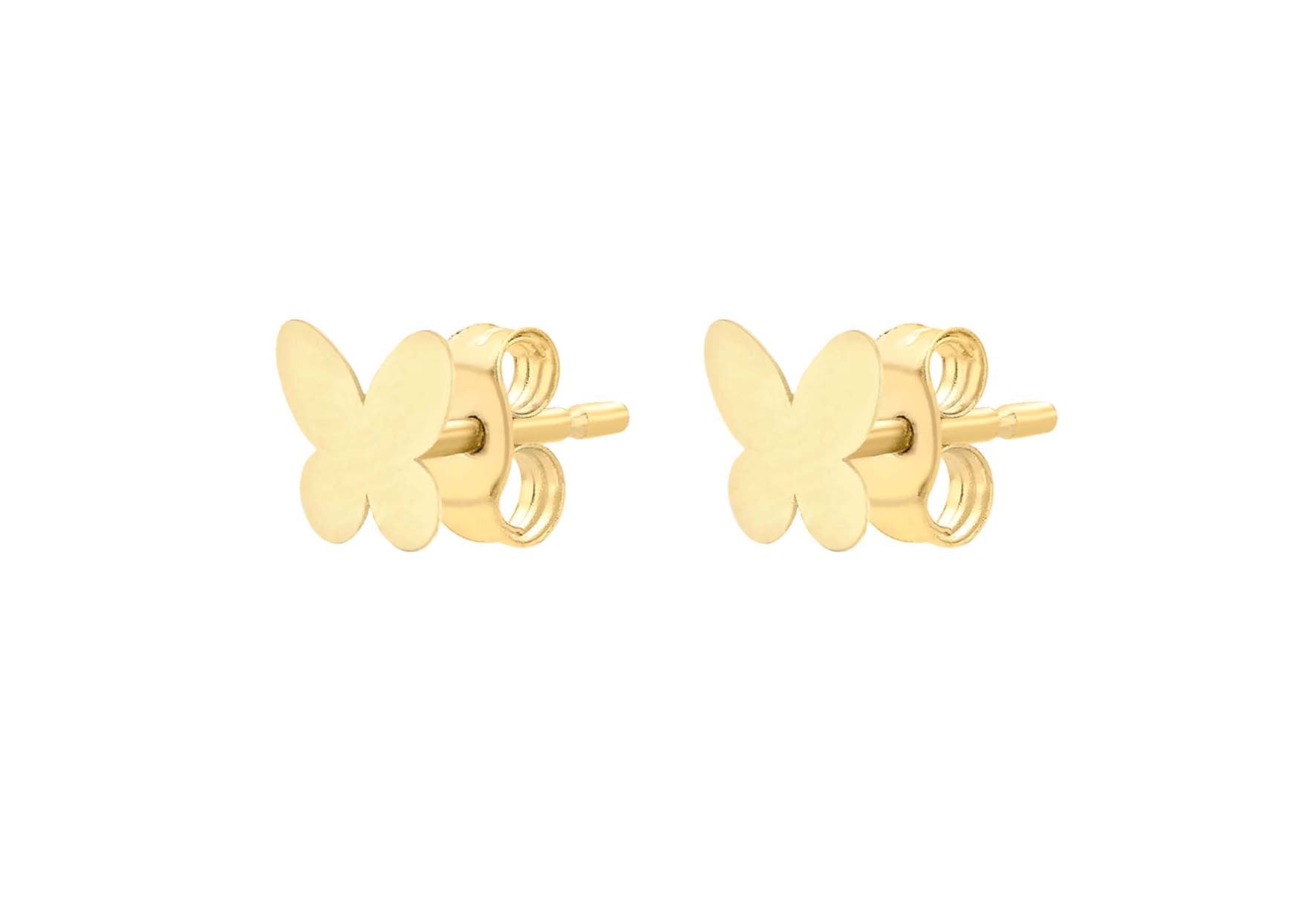9ct Yellow Gold Butterfly Stud Earring