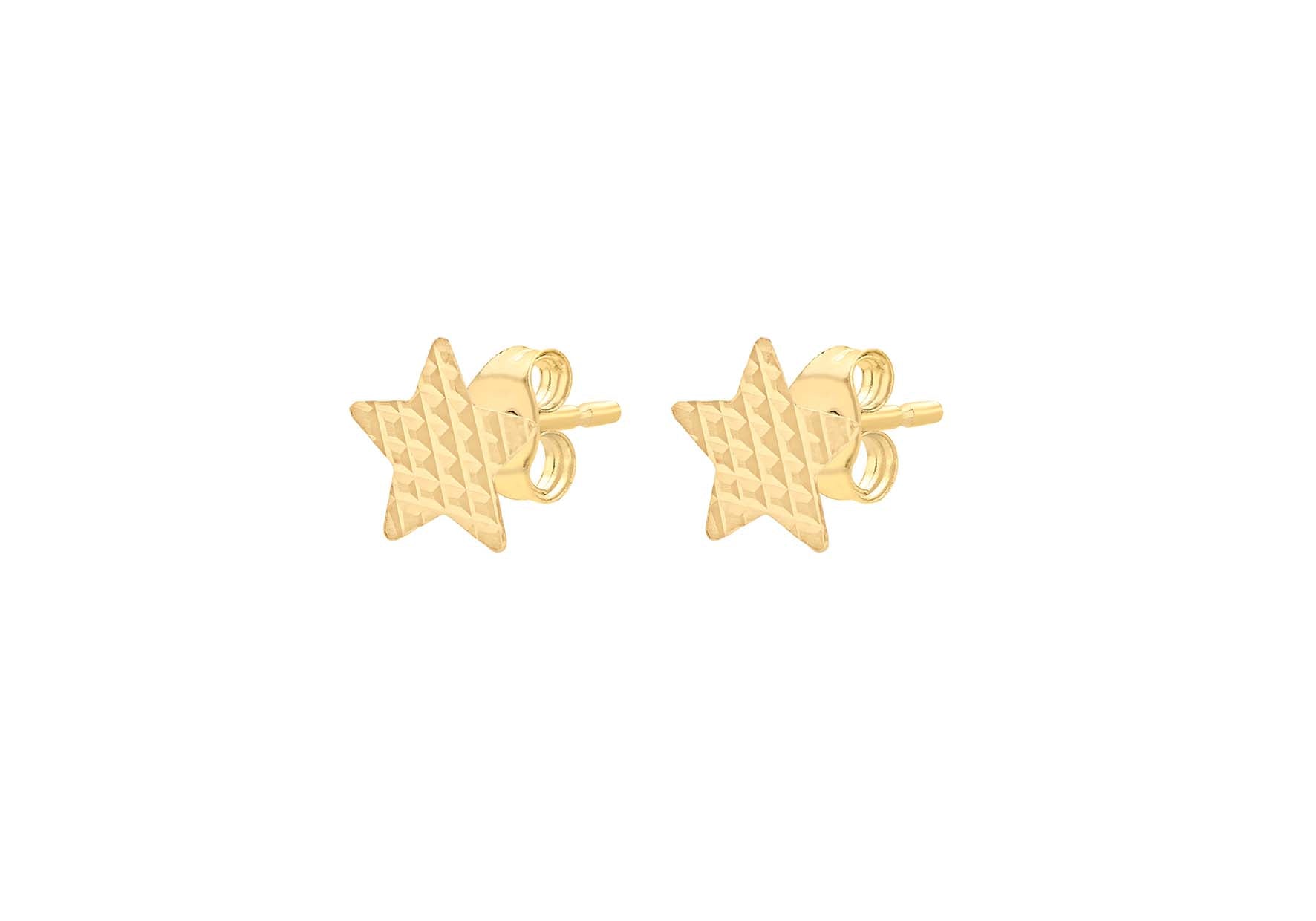 9ct Yellow Gold Star Stud Earring