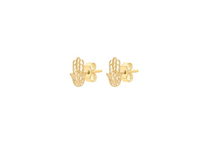 9ct Yellow Gold Filigree Hamsa Stud Earring