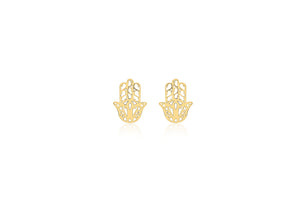 9ct Yellow Gold Filigree Hamsa Stud Earring