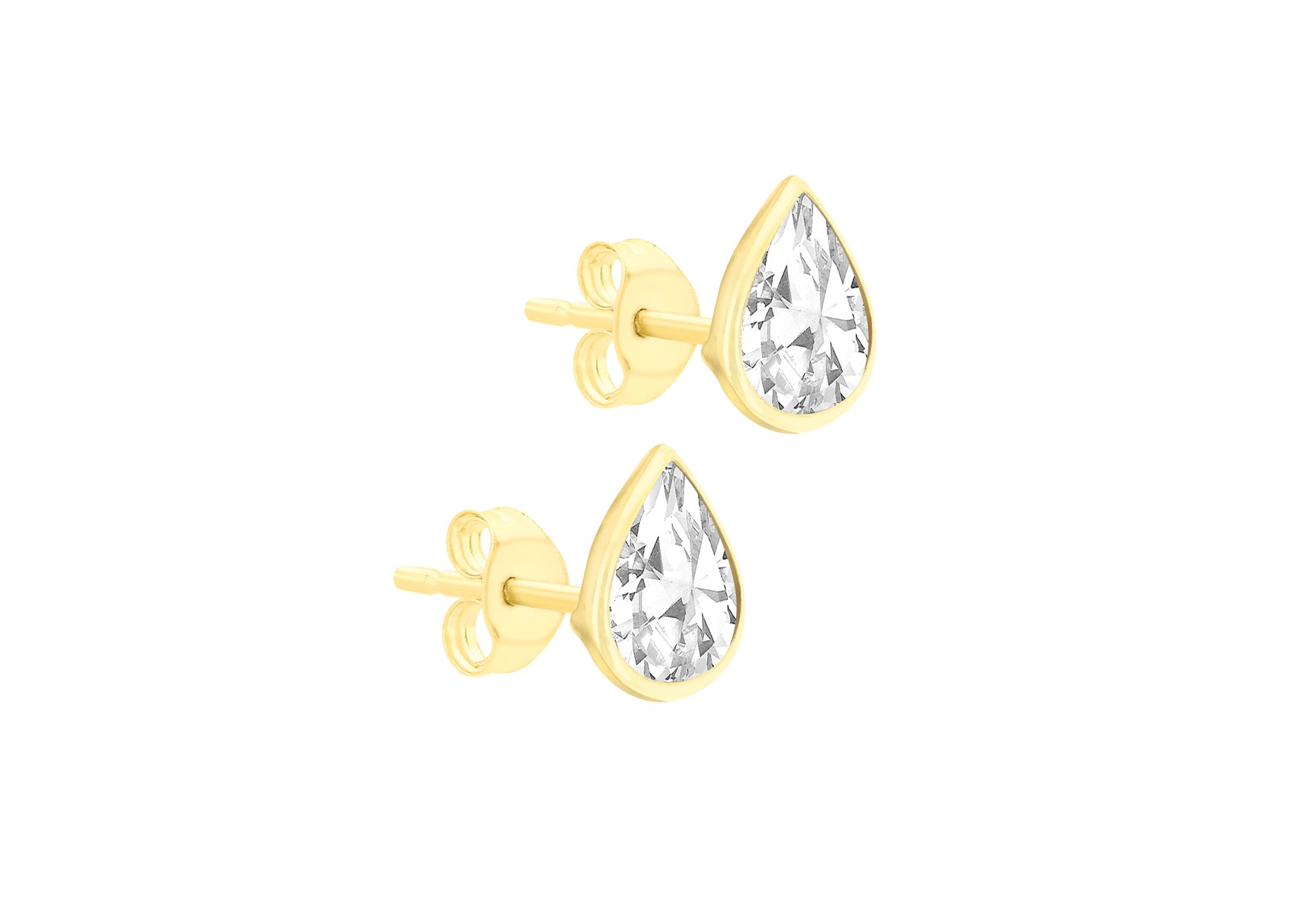 9ct Yellow Gold Cubic Zirconia Pear Shape Stud