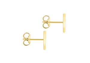 9ct Yellow Gold Initial 'A' Crystal Stud Earring
