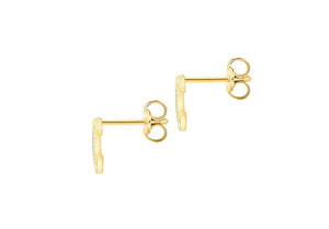 9ct Yellow Gold Initial 'C' Crystal Stud Earring