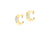 9ct Yellow Gold Initial 'C' Crystal Stud Earring