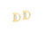 9ct Yellow Gold Initial 'D' Crystal Stud Earring