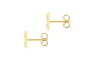 9ct Yellow Gold Initial 'E' Crystal Stud Earring
